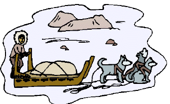 Eskimo sled dogs (drawing)