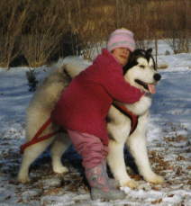 STephanie hugging Homer - basis for our logo